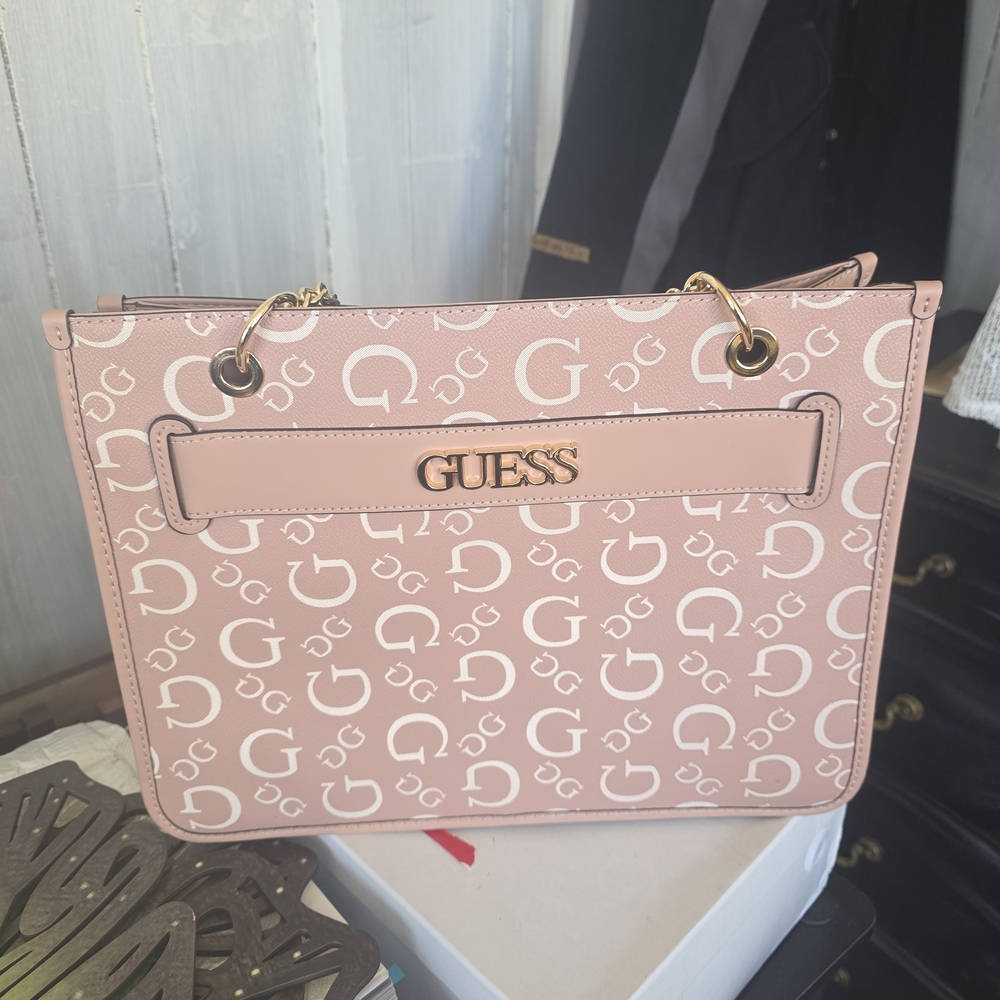GUESS Pink Logo Tote Bag